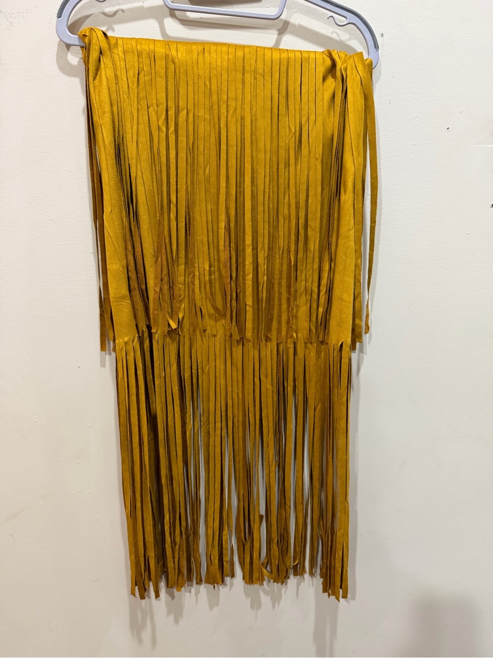 Boho Fringe Wrap Skirt in Mustard Yellow